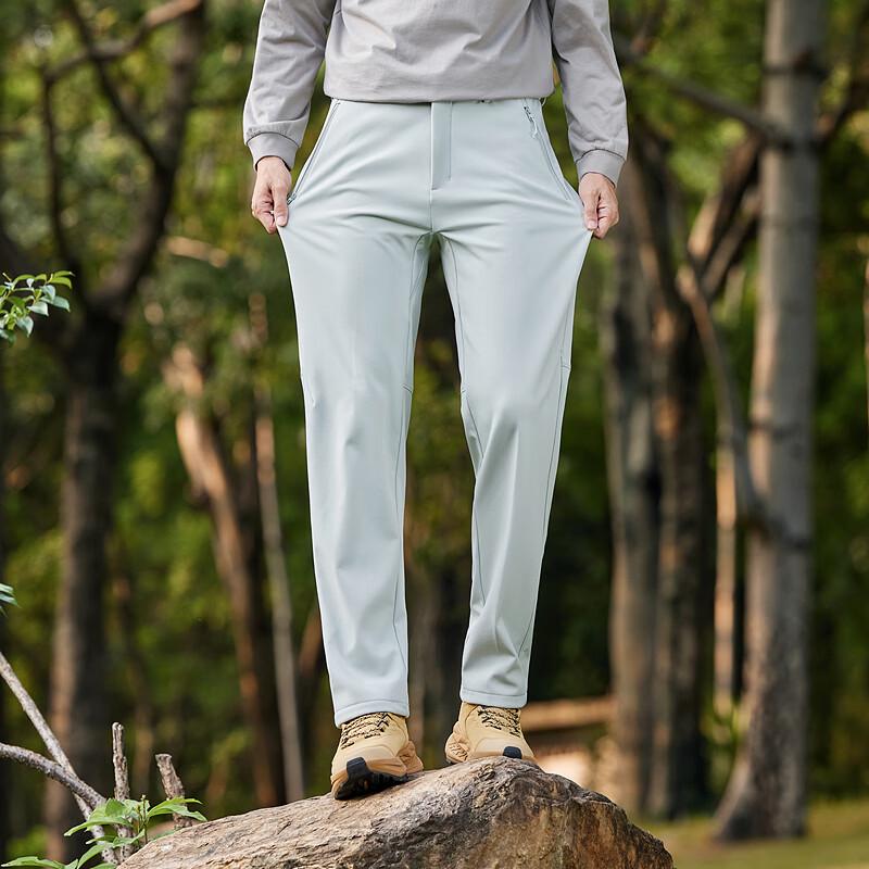 Yiliteng Men's Fleece-Lined Straight-Leg Casual Pants