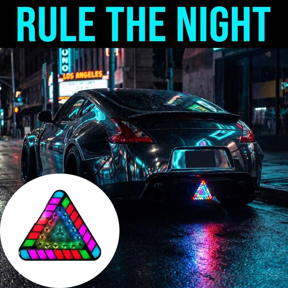 RGB Color Tail Lights Tricolor Triangular LED Lights Universal Strobe Light Modification Parts