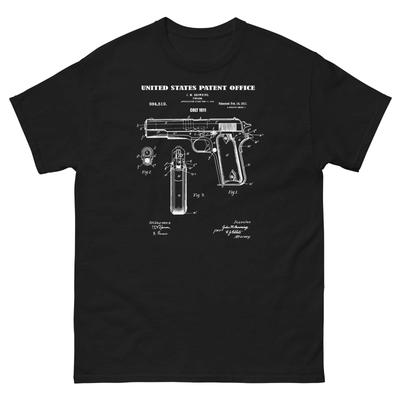 COLT 1911 PISTOL PATENT, 45 Cal GUN Unisex Classic T-Shirt