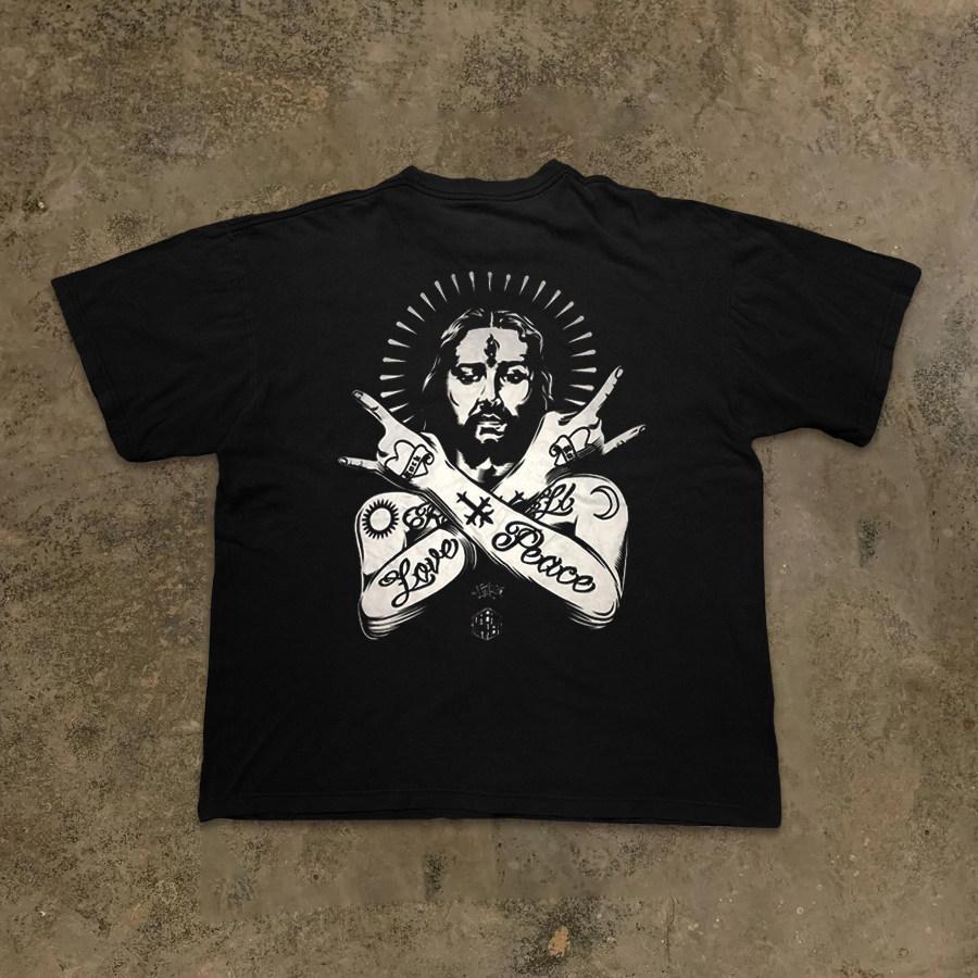 American West Coast Hip Hop High Street Retro Trendy ShortSleeved TShirt Heavyweight Pure Cotton Unisexs Tshirts Cheap Clothing S