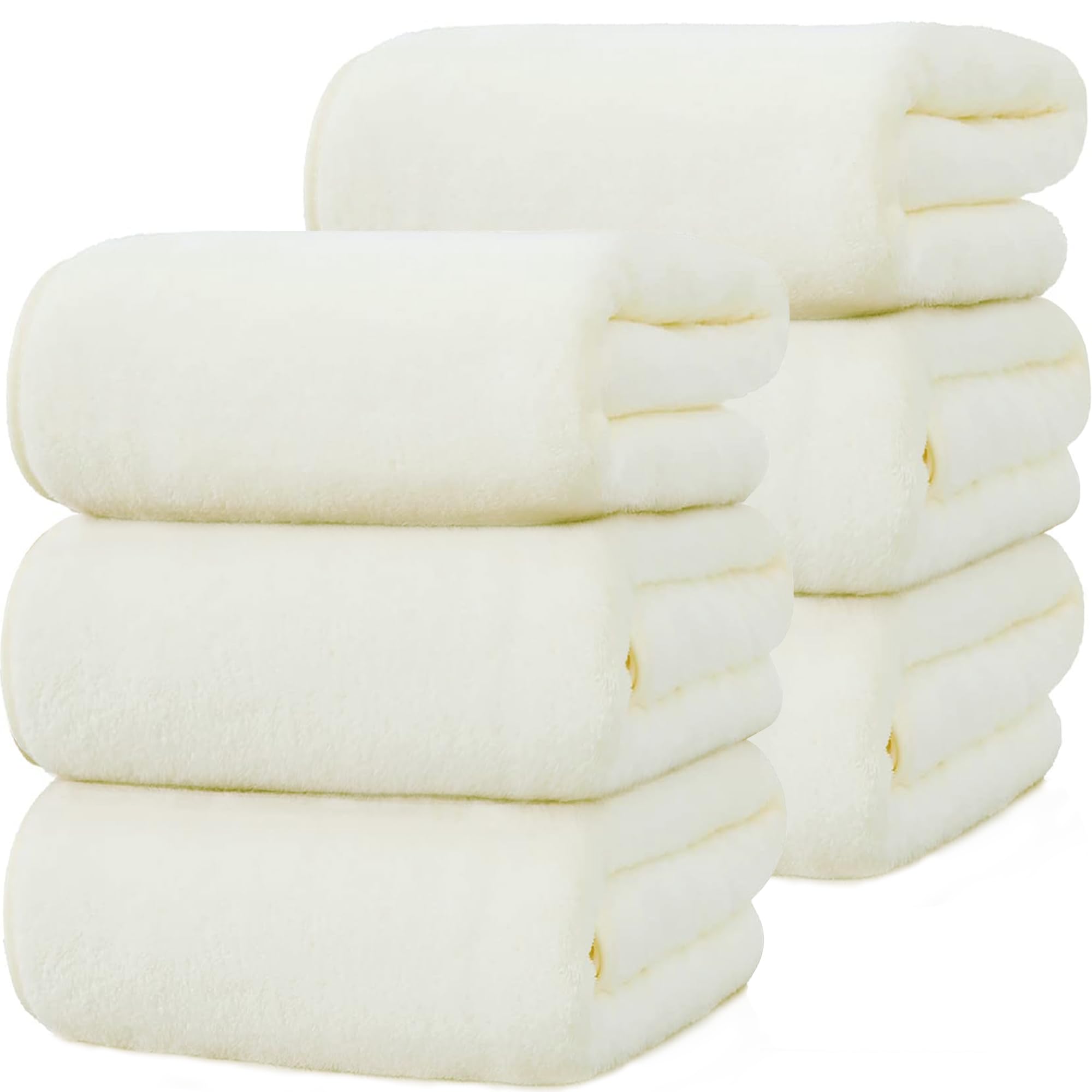 

Банные полотенца мгновенно впитывающие воду мягкие для красоты коммерческие принадлежности после ванны [tkone набор из 6 штук, 70140см, цвет слоновой кости] Пушистые, большие, впитывающие, слоновая кость