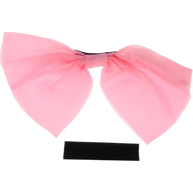 Motorcycle Helmet Accessories Decoration Large Bow for Motorcycle Bicycle Skiing Helmets Pink Mesh Sticker 1 Set