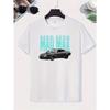 T-shirt Casual da Uomo Taglia Europea Vestibilità Regolare in Misto Poliestere e Spandex con Girocollo e Maniche Corte in Tessuto a Maglia – Moda Estiva con Stampa