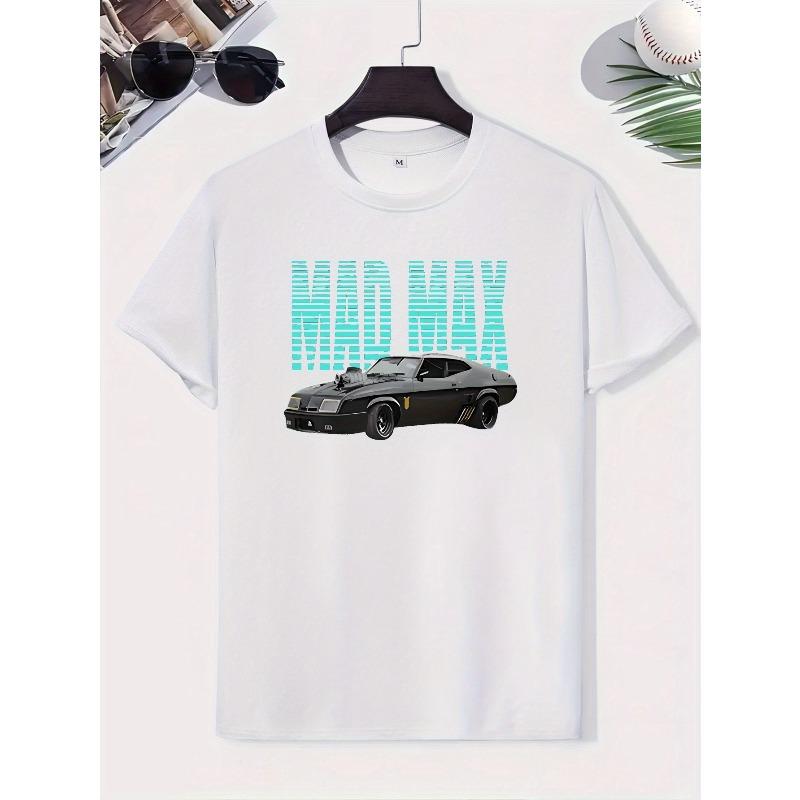 T-shirt Casual da Uomo Taglia Europea Vestibilità Regolare in Misto Poliestere e Spandex con Girocollo e Maniche Corte in Tessuto a Maglia – Moda Estiva con Stampa