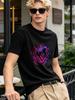 Stylish Roaring Bear Print Casual Soft Comfortable Short Sleeve Daily Tee