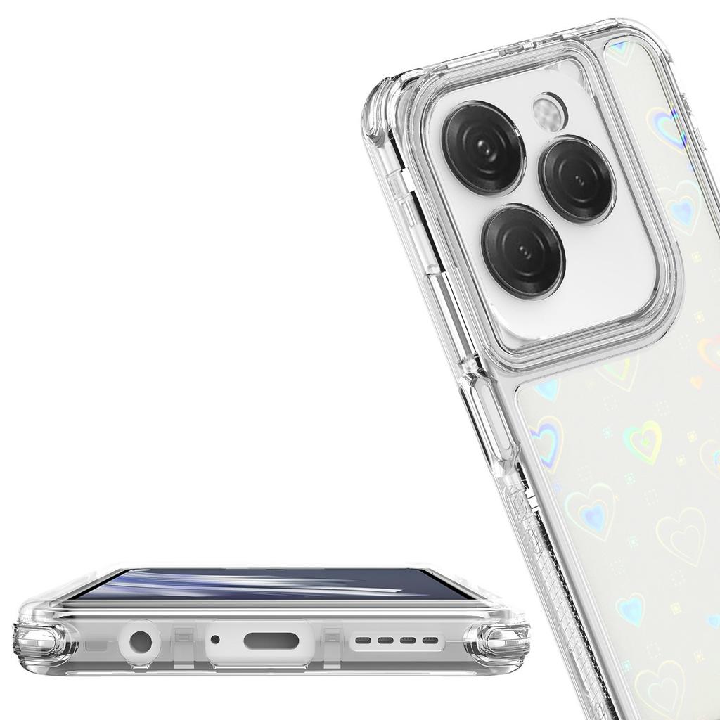 Clear Case for TECNO Spark 20 Pro/Infinix Hot 40 X6836/Hot 40 Pro X6837 Precise Cutouts Acrylic TPU Phone Cover with Laser-printed Film