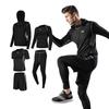 Men's Quick-Dry Five-Piece Fitness Set: Casual Sport Outfit with Running Training Tights