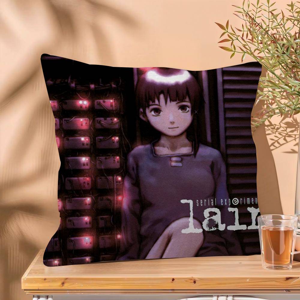 serial experiments lain Pillow Gift Home Office Decoration Bedroom Sofa Car Cushion Cover case 45x45