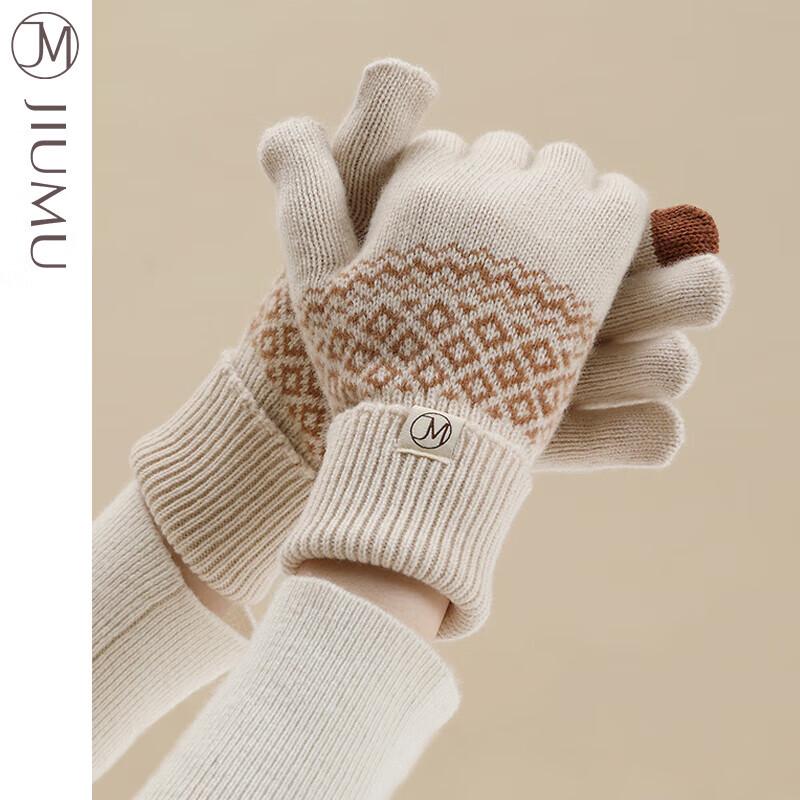 JIUMU Women's Warm Touchscreen Knit Gloves