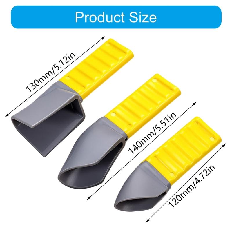 3 Pieces Precise Corner Scraper Set Featuring ABS Nylon Grip for Smooth Grouting on Various Surfaces Including Tiles and Exteriors