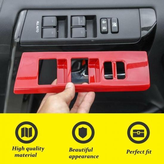 Red Window Lift Switch Button Panel Trim Decor Cover for 4Runner 10+ Accessories