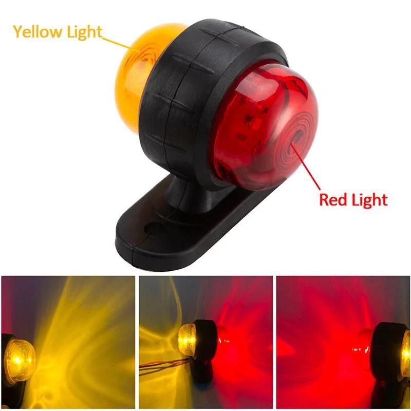 2PCS 12-24V Mini Universal Side Marker Lights Double Side Lighting Indicator Lamp Clearance Lights Warning Light for Truck Bulbs 7