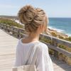 Bun Hair Piece Wavy Clip In Hair Extension for Thick Updo