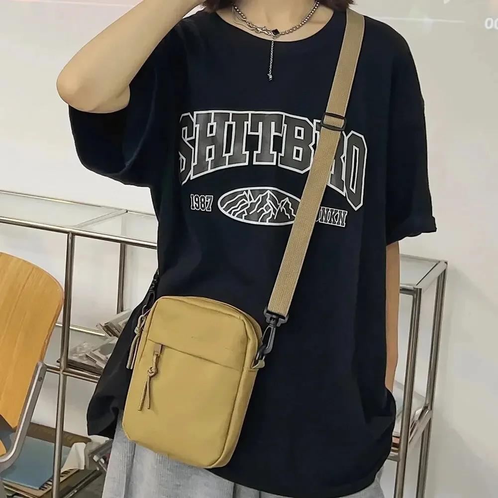 Canvas Women's Crossbody Bag Trend 2025 Oxford Shoulder Handbag Korean Solid Color Student Phone Bag Simple Shopper Bags Purse