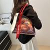 2024 Dragon Year Gift Bag Canvas Bag Commuter Tote Bag National Style Large Capacity Casual Tote Bag Underarm Bag