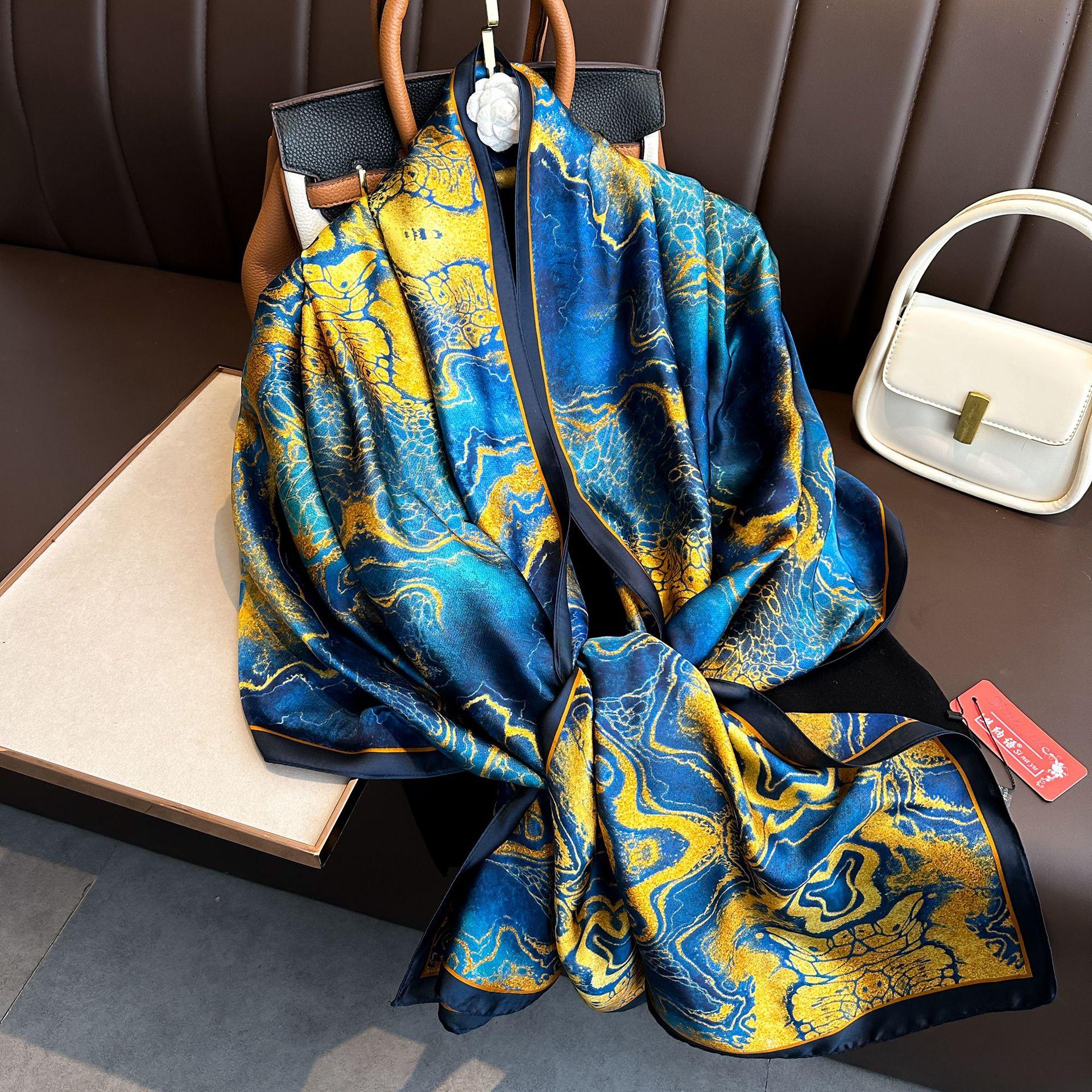 

Luxury Brand Women Long Silk Scarves Shawl Lady Wrap Soft Female Europe Designer Beach Bandanna Foulard Muffler Pareo 180*90cm 90X180cm