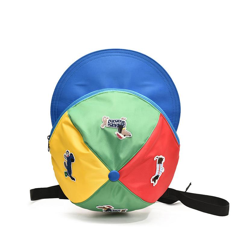 

Стильная Креативная Цветная Шляпа Детский Рюкзак Модный Корейский Лоскутный Дизайн Школьная Сумка