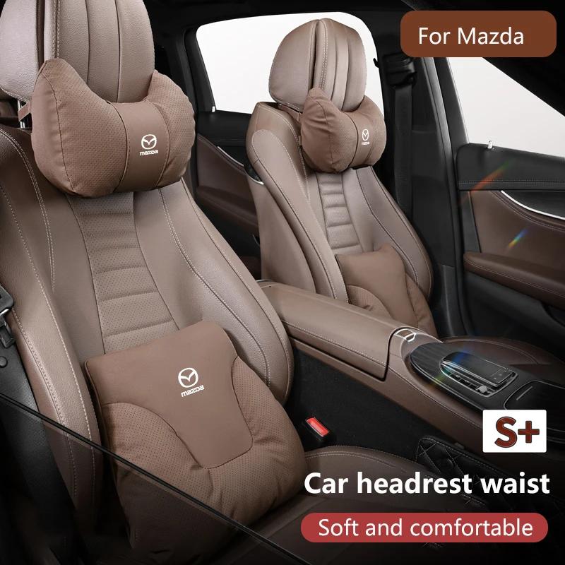 Car Seat Headrest Neck Pillow Lumbar Back Support Pad For MAZDA 3 6 CX-5 CX-5 CX-8 CX-9 CX-30 Atenza Axela MPS 2025 Accessories FF25