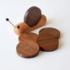 Cute Snail Shape Drink Coaster Set Walnut Wooden Heat Resistant Tea Cup Mat Magnetic Anti Slip Tea Tray Countertop