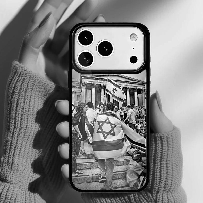 I=srael Flag in Finger Phone Case for iPhone 17 16 15 14 13 Pro Max Back Cover for 12 11 Pro Coque