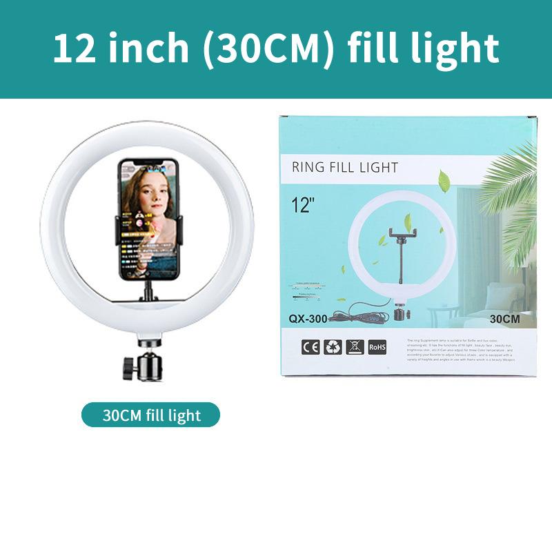 

10-дюймовая кольцевая лампа для селфи 26 см, заполняющее освещение для фотосъемки, светодиодная кольцевая лампа для видеозаписи, прямой трансляции, светодиодная лампа для селфи 30CM белый