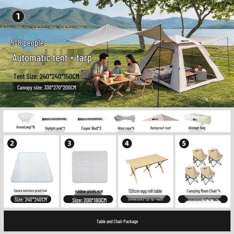 TAN XIAN ZHE Explorer Camping Tent with Extended Awning