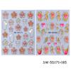 5D Crystal Lily Embossed Nail Sticker Colorful Petal Gold Line Frame Bow Slider Decal DIY Manicure Decor Accessories Tools