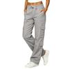 2026 Cotton Linen Blend Cargo Pants Women Multi Pocket Straight Leg Casual Trousers