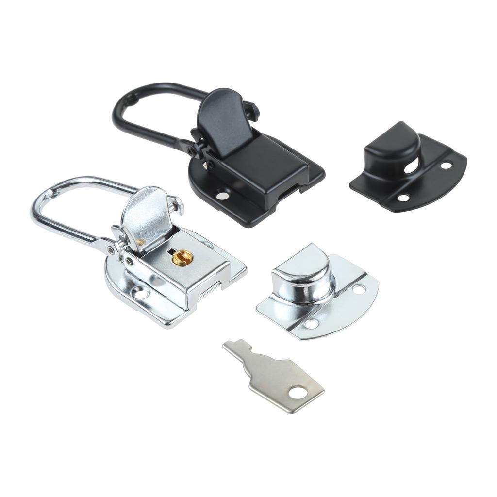 Cierre de Hebilla de Metal para Caja con/sin Llave Plateado/Negro Candado de Seguridad 69*34mm Hebilla Maleta de Aviación Armario Caja de Herramientas Caja de Regalo Ferretería