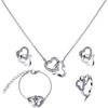 Collana di Moda Orecchini ad Lobo Anello Personalizzato Temperamento Zircone Diamante d'Acqua Set di Gioielli Accessori Orologio da Donna Accessori