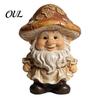 Decorative Lawn Dwarf for Yard Mushroom Cap Gnome Statue, Resin Garden Figurine, Retro Durable Accent Cute Sculpture Patio Indoor Table Decoration