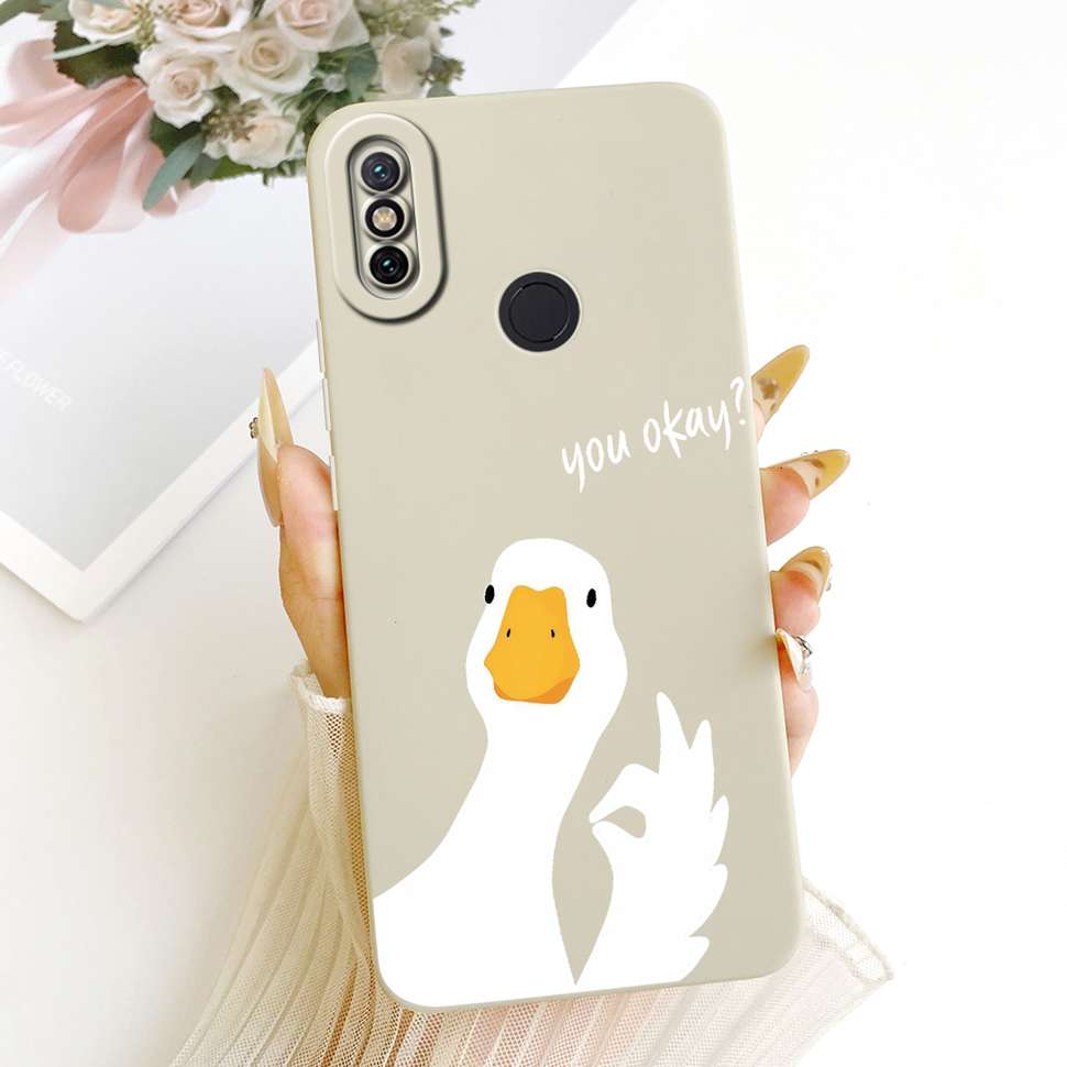 For Xiaomi Mi A2 Case Cute Cartoon Cat Flower Silicone Back Cover For Xiaomi Mi a2 MI 6X M1804D2SG M1804D2SI Phone Shell Bumper