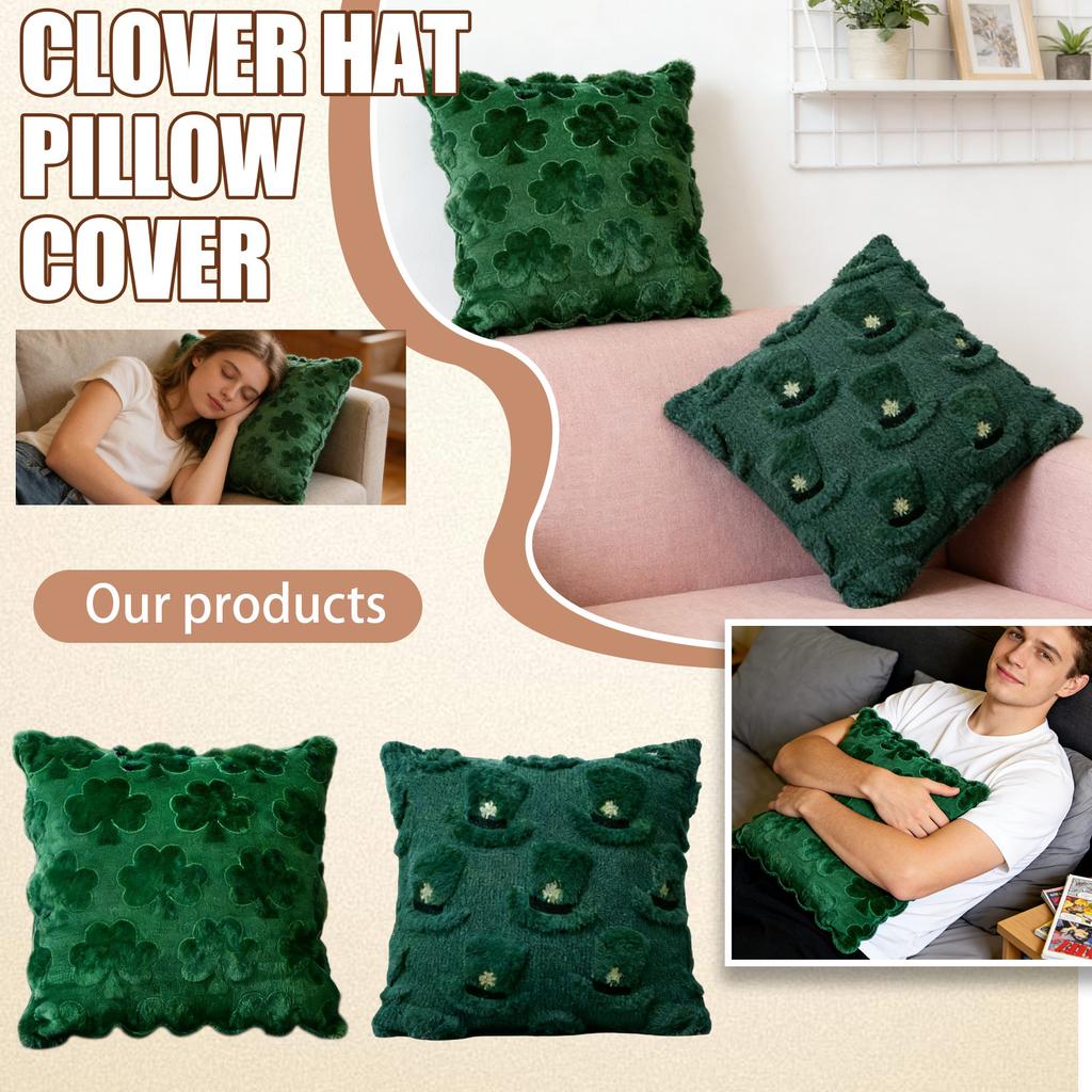 Green Embroidered Pillowcase, High-end Sofa/bedside Cushion Cover ( Insert Not Included)