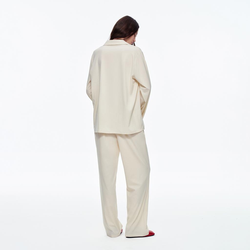 Silk pajamas production handmade hemming silk pajamas loungewear women's embroidery logo label customization