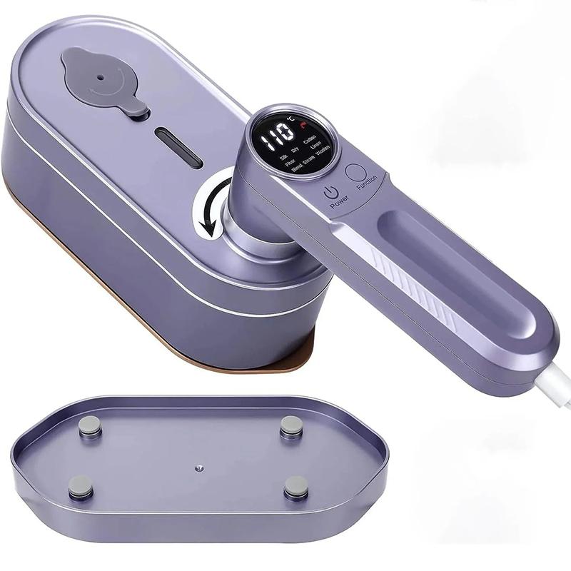 

Складной паровой утюг для одежды с цифровым экраном 2 в 1, сухая и влажная глажка, ручной отпариватель для одежды, маленький с 8 предустановленными настройками пара European regulations фиолетовый