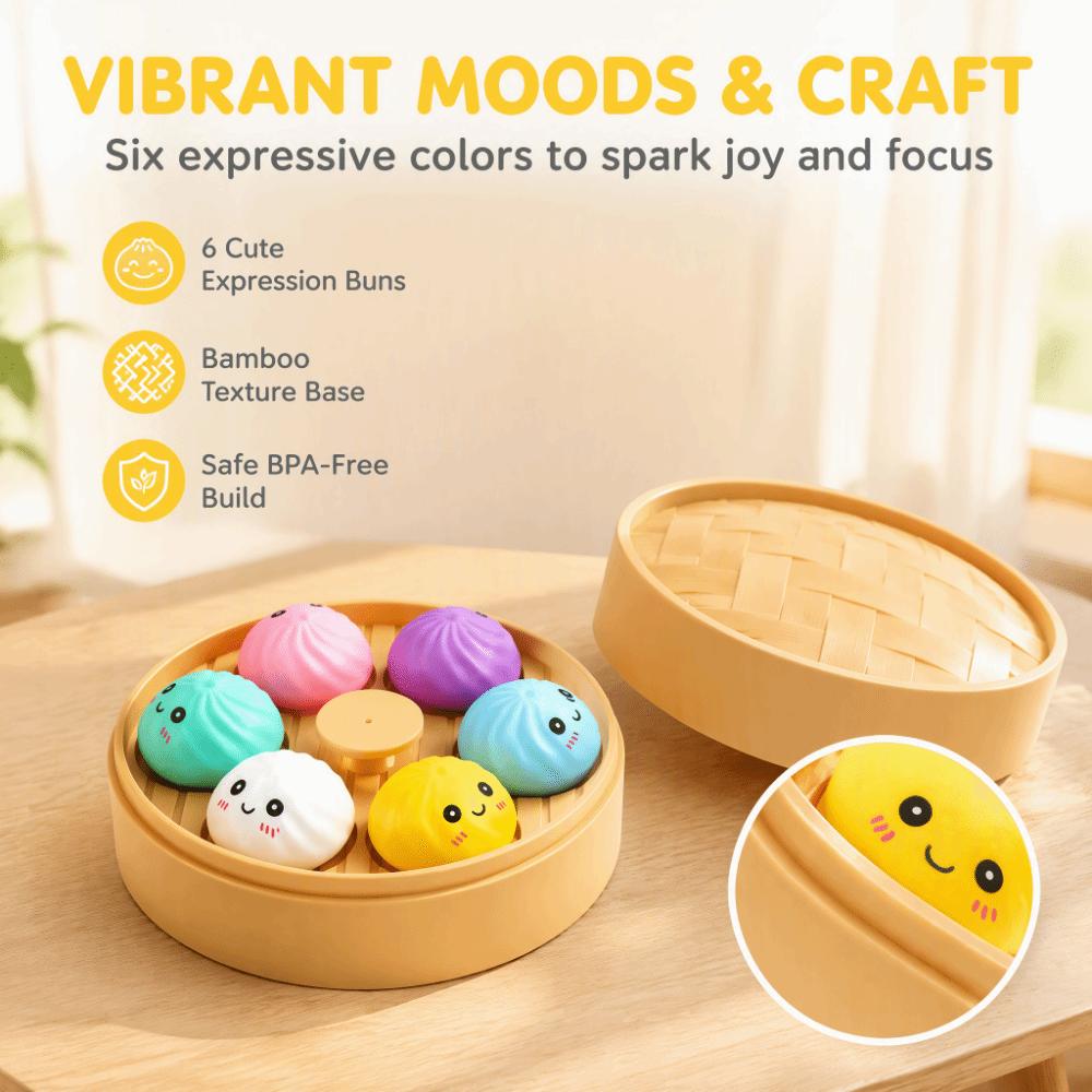 Fingertip Pressure Simulation Steamed Buns Set Finger Button Sensory Clicker Toys Boys Girls