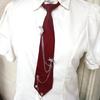 Student Pre Tied Neck Ties Preepy Look Rhinestones Star Metal Chain Dark Tie Cravat Neck Wear Accessories