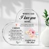 2D Flat "When I Say I Love You More" Heart Shaped Acrylic Desktop Decoration, Home Decor Plaque Hanging Wall Art Decorative Garden Decoration for Room