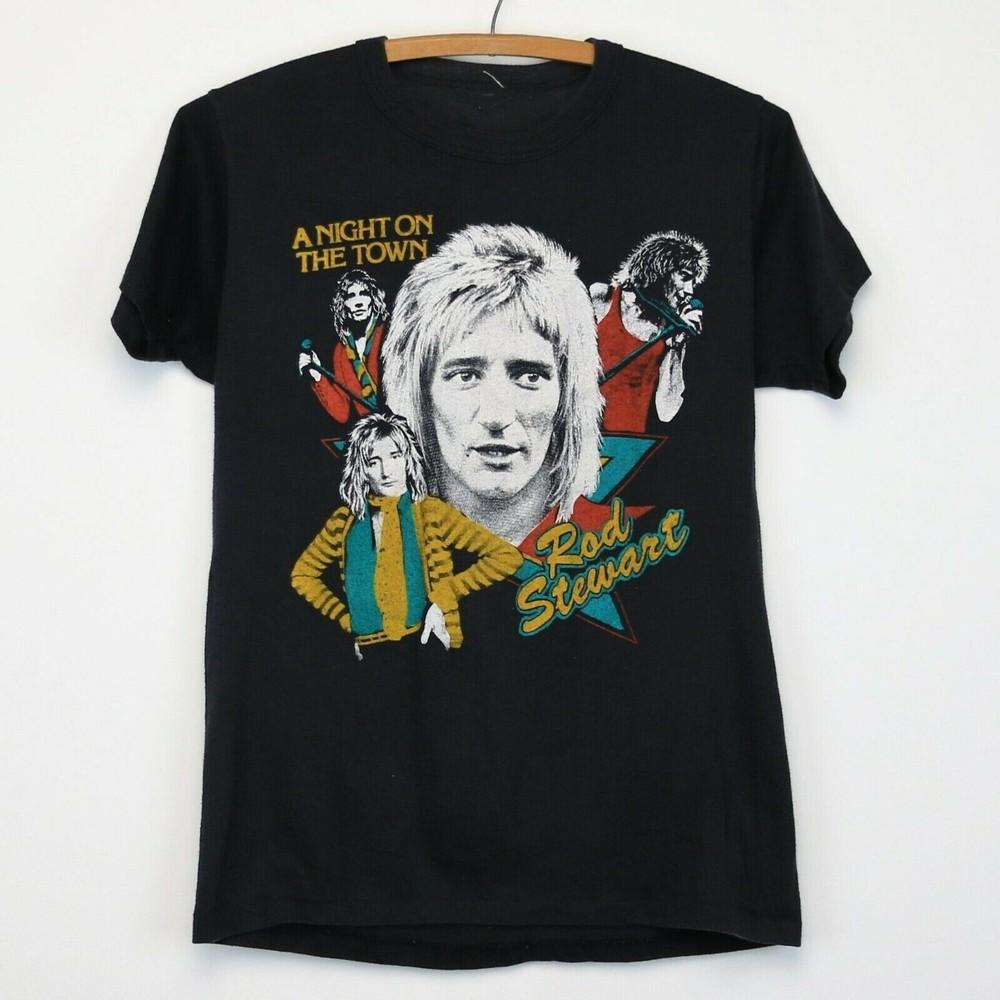

Rod Stewart A Night On The Town Cotton Black All Size Unisex Shirt Unisex T-Shirt XL
