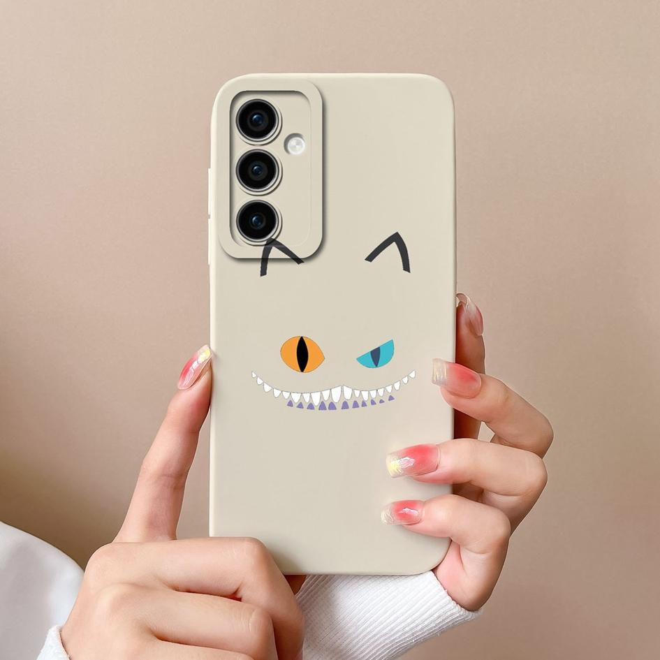 Liquid Silicone For Samsung Galaxy F15 A55 S24 Ultra A15 S24+ M15 Phone Cases Lovely Cat High Quality Camera Protection Luxury Back Covers For Galaxy