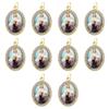 10Pcs Oval Shaped Figure Metal Rhinestones Pendant Charm for Chokers Necklaces Keychains DIY Jewelry Making