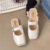 Slip On Mule Sandals with Adjustable Buckle Strap Flat Sole Lightweight Comfortable Summer Footwear for Women