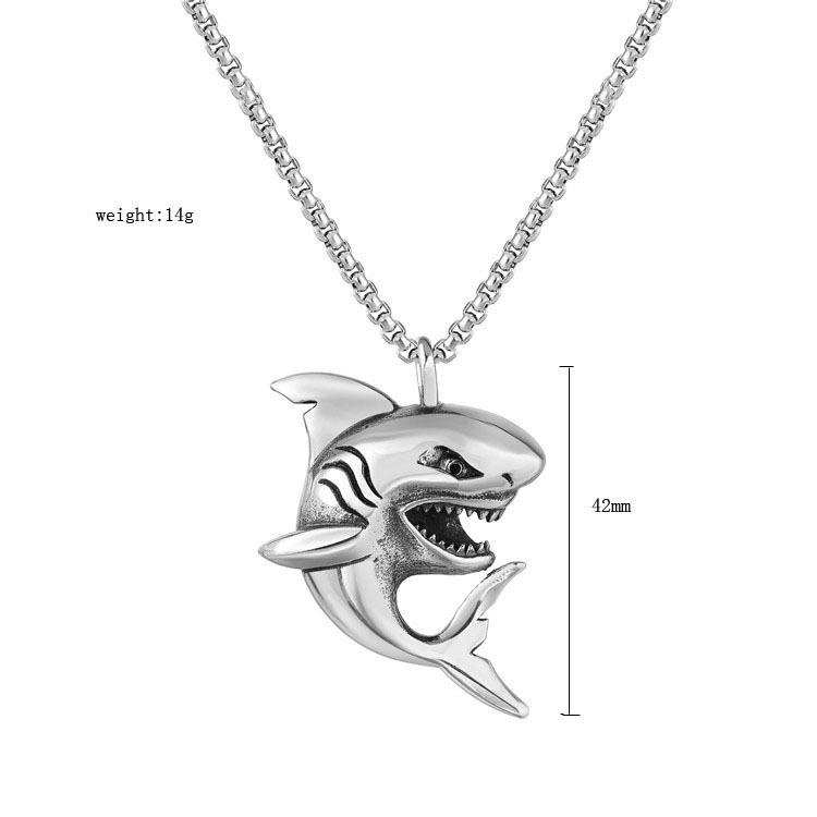 Minimalist Shark Necklace - European & American Style, Versatile Stainless Steel Clavicle Jewelry for Women