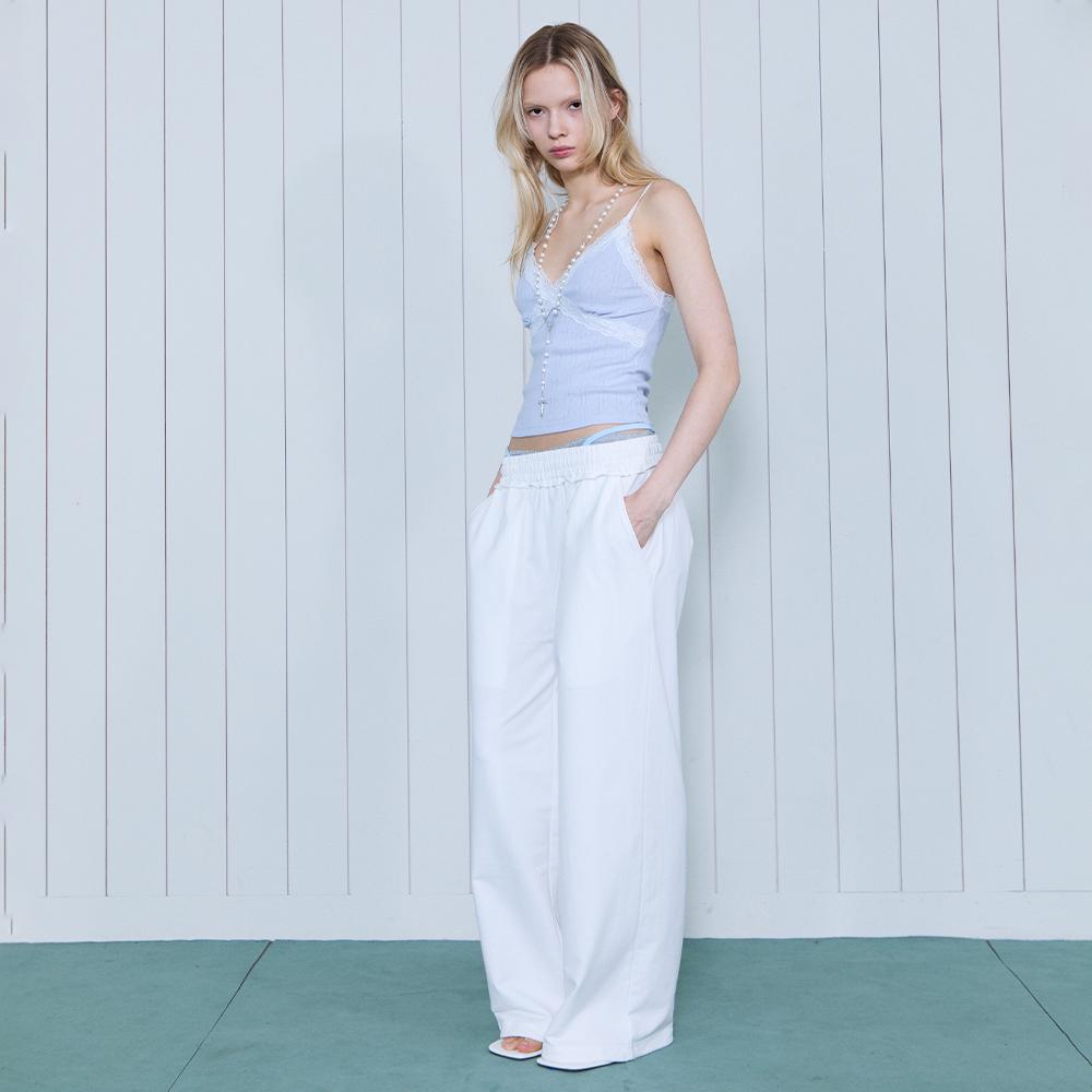 LALAFOX T-Layered Sweatpants White Bs2Wp009