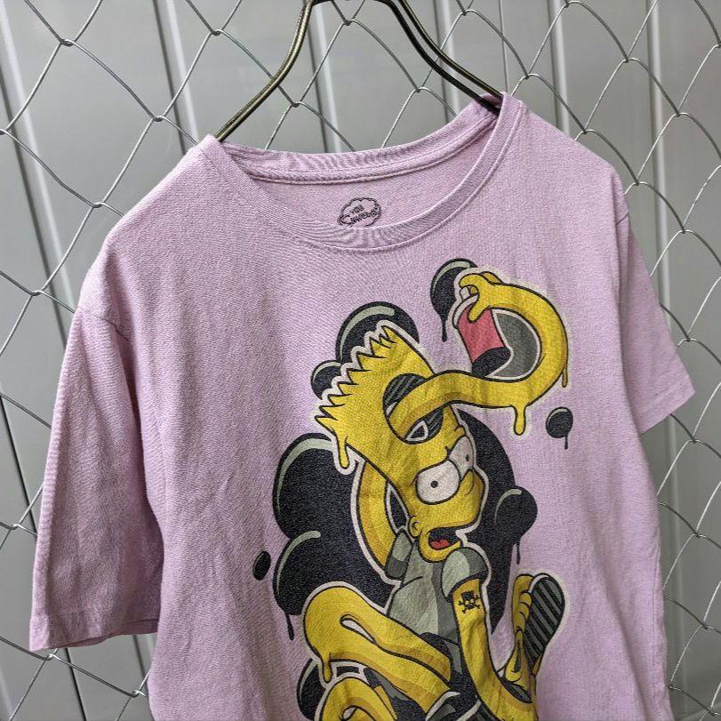 [USED] Vintage American Comic Simpsons Anime T-shirt American Casual Print Pink