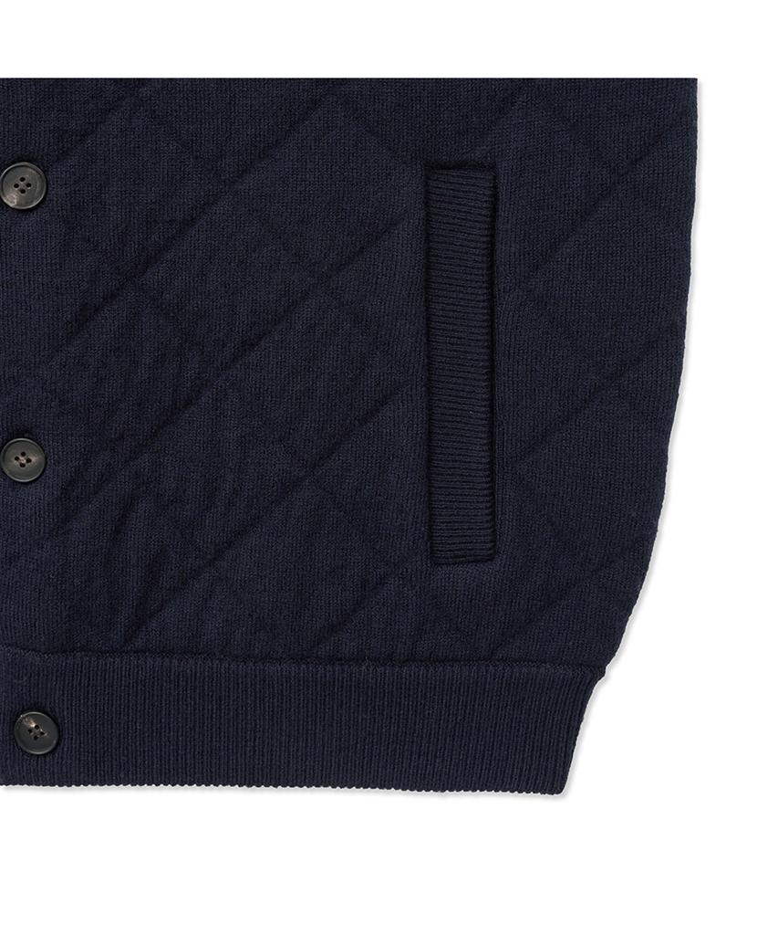Iolo Quilted Knitting Vest_Navy