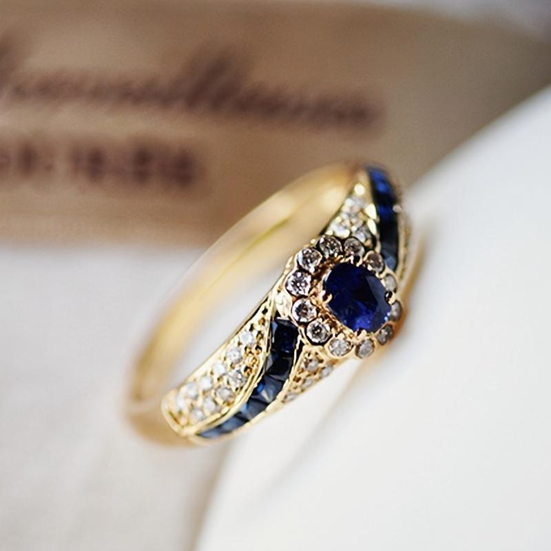 

1 Fashionable 18k Gold-plated Ring with Sparkling Imitation Zirconia Decoration, Suitable for Daily Wear By Men and Women 5 золотистый