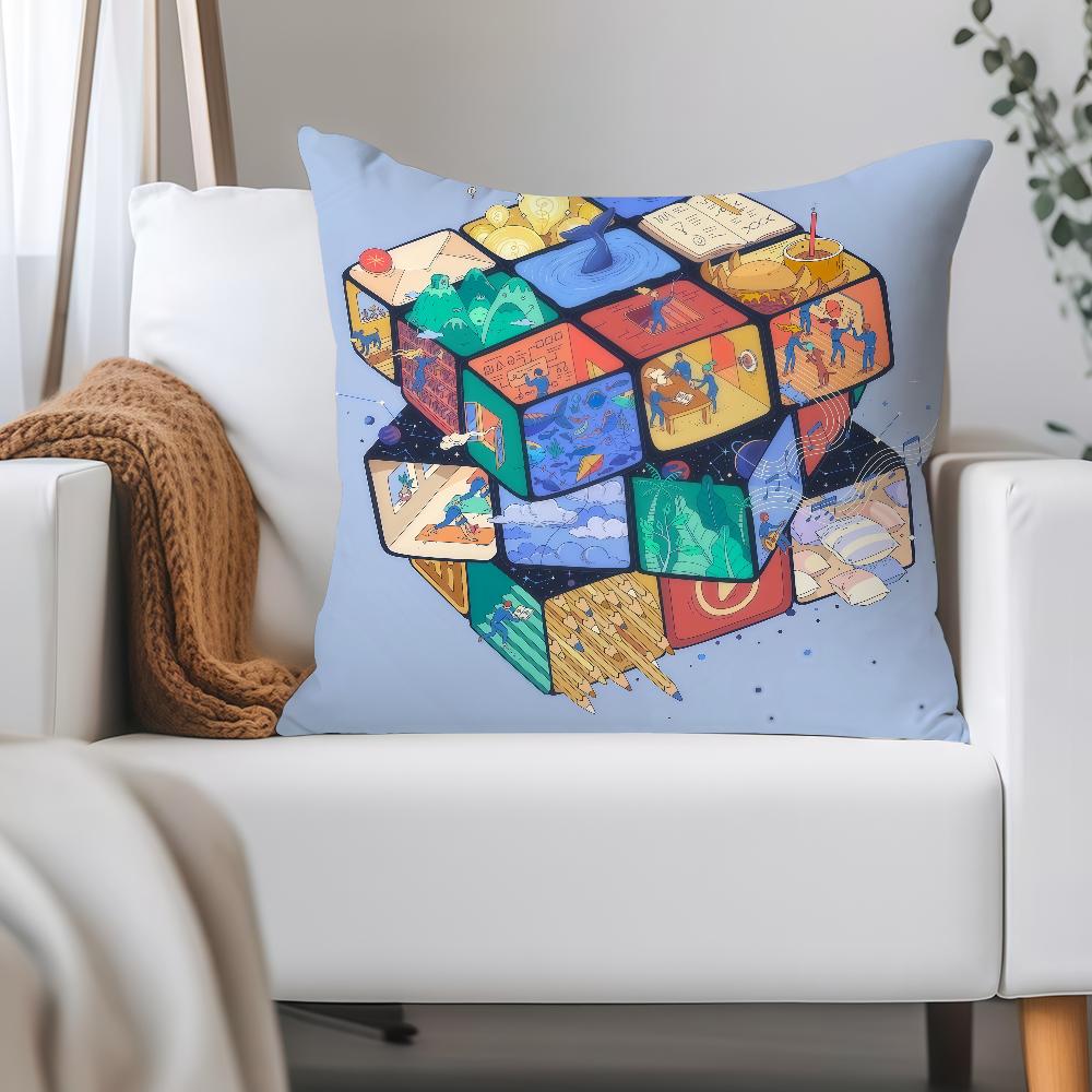 Game R-Rubik C-Cube Pillow Case Applicable Space For Guest Rooms Interiors Cars Office House Decoration