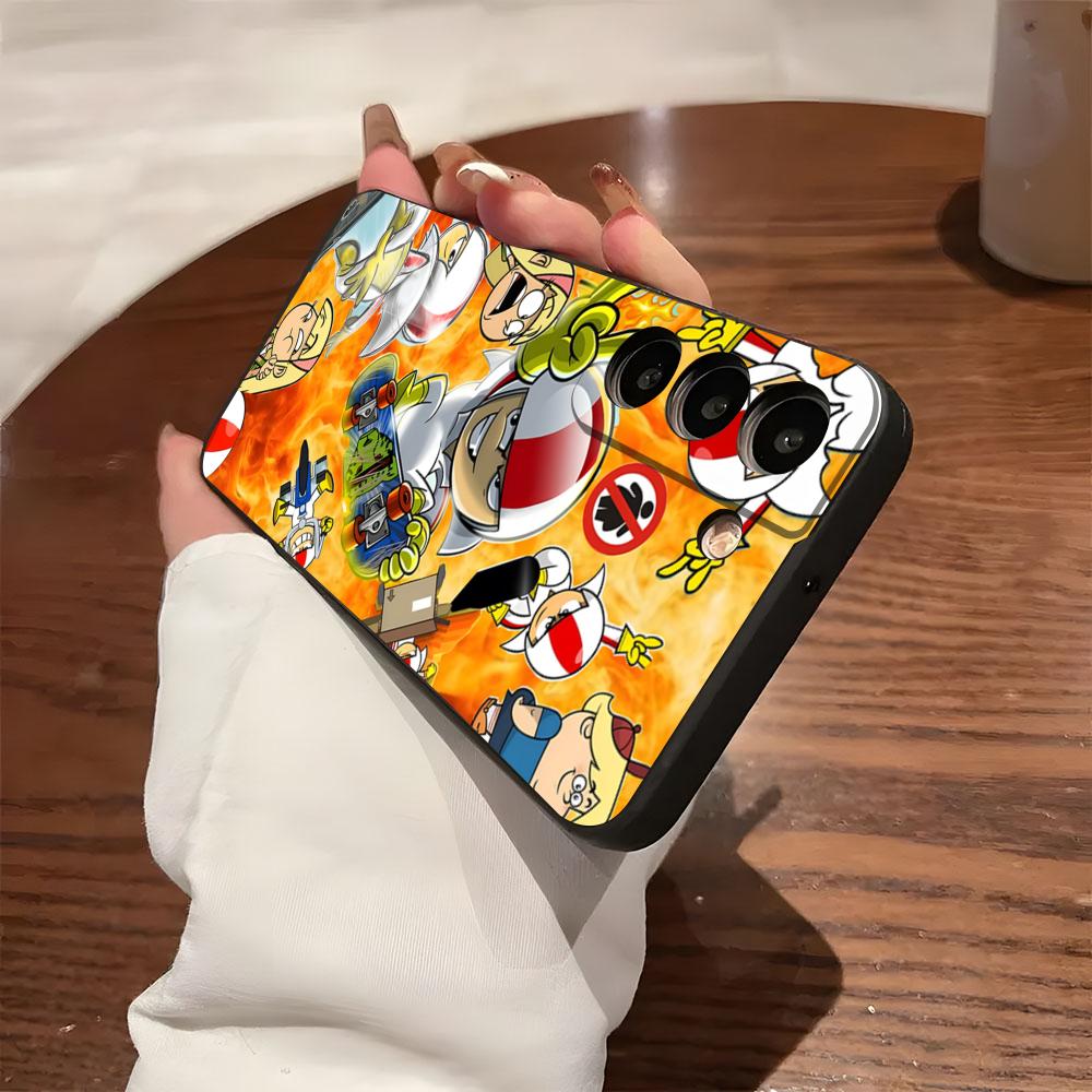 Cute Kick B-Buttowski Phone Case For Samsung S26 S25 S24 FE S23 S22 S21 Plus S20 Ultra Note20Ultra Black Soft Shell