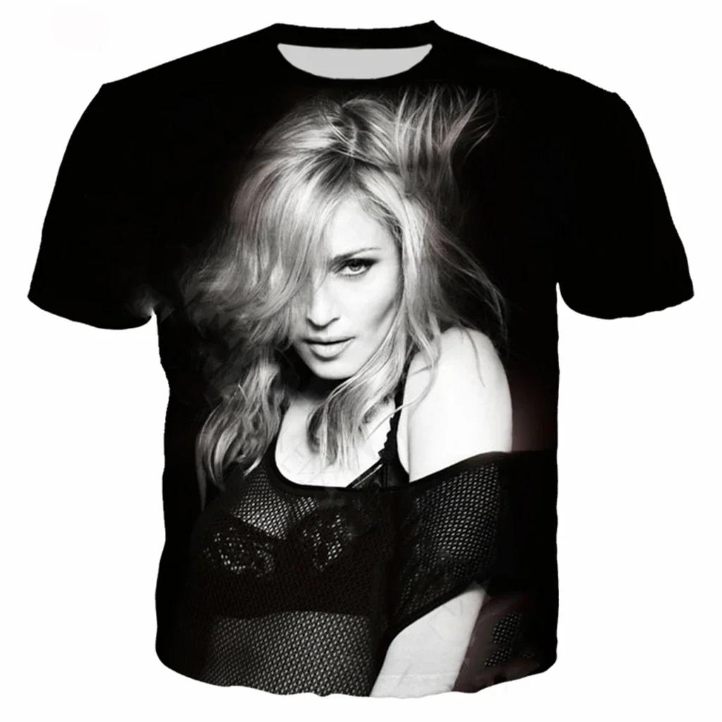 Y2K Sängerin Madonna Grafik T-Shirts Sommer Damen Herren Kleidung Mode Lässige Oberteile T-Shirts Harajuku Streetwear Übergroßes T-Shirt